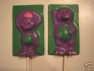 252sp Purple Dinosaur and Friend Chocolate or Hard Candy Lollipop Mold 252sp Purple Dinosaur and Friend Chocolate or Hard Candy Lollipop Mold